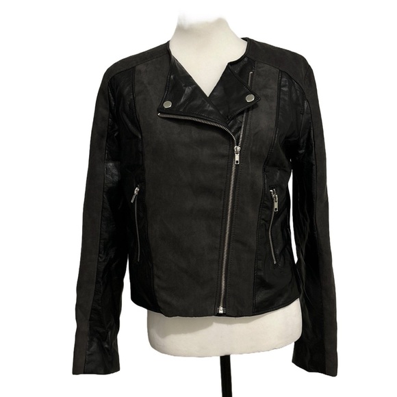 Divided Women’s Moto‎ Jacket Faux Leather and Suede Black and Dark Gray. 12 - Picture 1 of 8